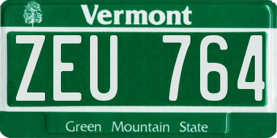 VT license plate ZEU764