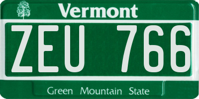VT license plate ZEU766