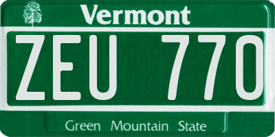 VT license plate ZEU770