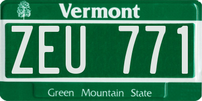 VT license plate ZEU771