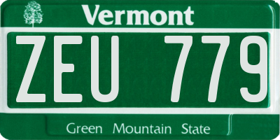 VT license plate ZEU779