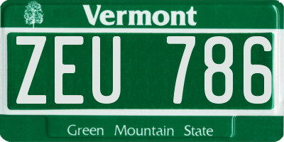 VT license plate ZEU786