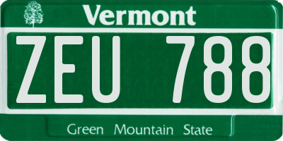 VT license plate ZEU788