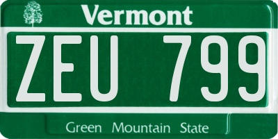VT license plate ZEU799