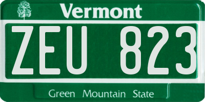 VT license plate ZEU823