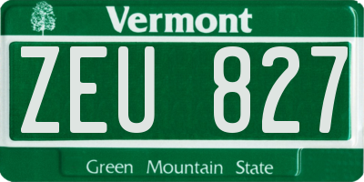 VT license plate ZEU827