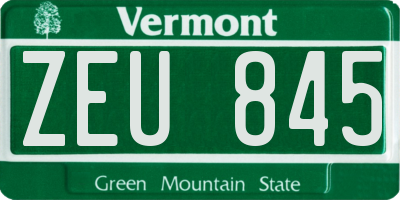 VT license plate ZEU845