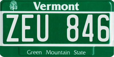 VT license plate ZEU846