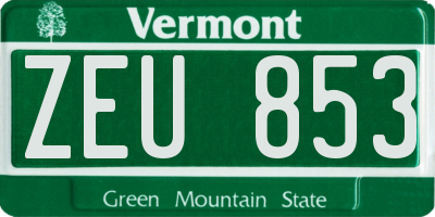 VT license plate ZEU853