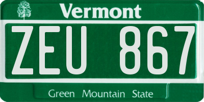 VT license plate ZEU867