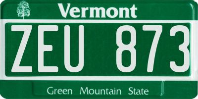 VT license plate ZEU873