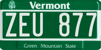 VT license plate ZEU877