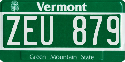 VT license plate ZEU879