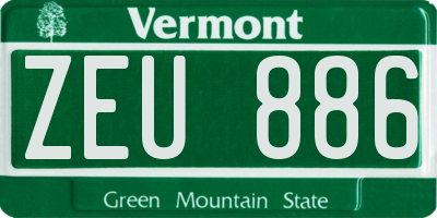 VT license plate ZEU886