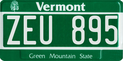 VT license plate ZEU895