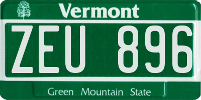 VT license plate ZEU896