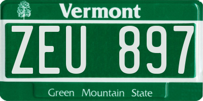 VT license plate ZEU897