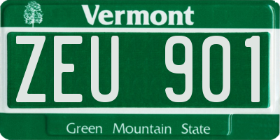 VT license plate ZEU901