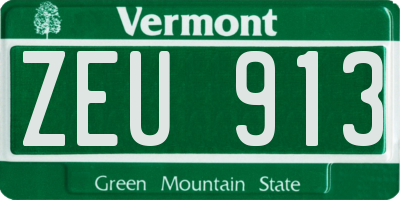 VT license plate ZEU913