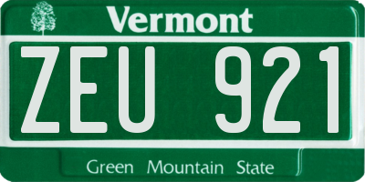 VT license plate ZEU921