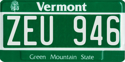 VT license plate ZEU946