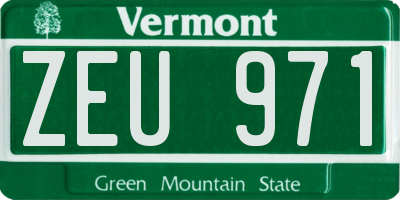 VT license plate ZEU971