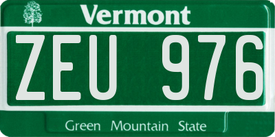 VT license plate ZEU976