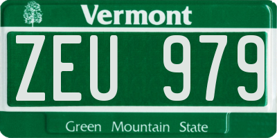 VT license plate ZEU979