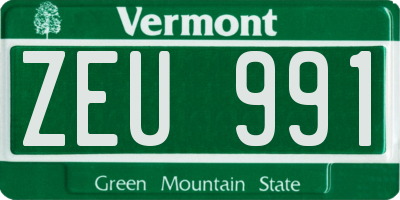 VT license plate ZEU991