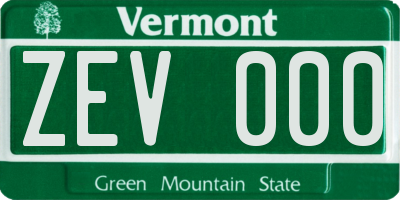 VT license plate ZEV000
