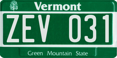 VT license plate ZEV031