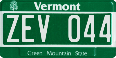 VT license plate ZEV044