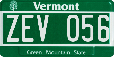 VT license plate ZEV056