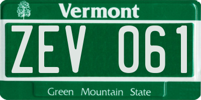 VT license plate ZEV061