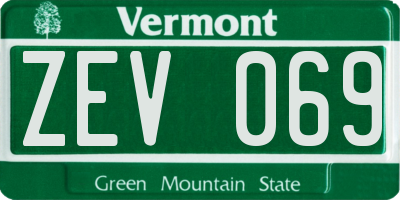 VT license plate ZEV069
