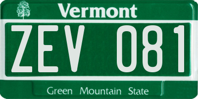 VT license plate ZEV081