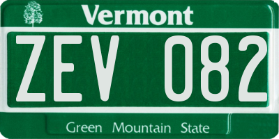 VT license plate ZEV082