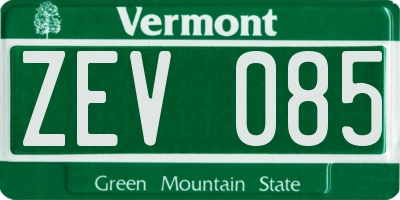 VT license plate ZEV085