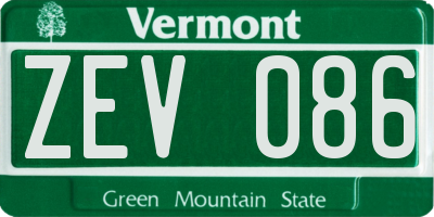 VT license plate ZEV086