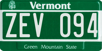 VT license plate ZEV094