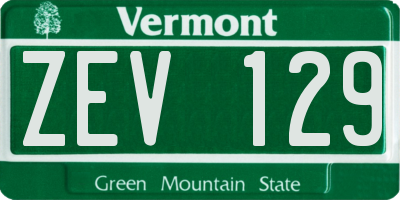 VT license plate ZEV129