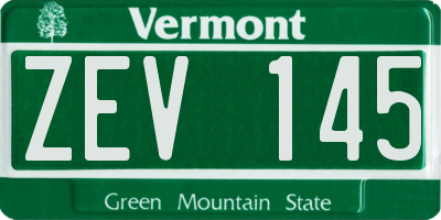VT license plate ZEV145