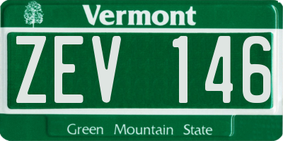 VT license plate ZEV146