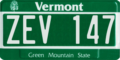 VT license plate ZEV147