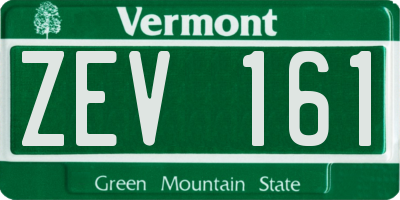 VT license plate ZEV161