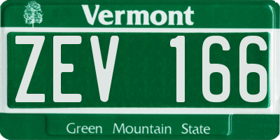 VT license plate ZEV166