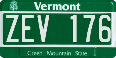 VT license plate ZEV176