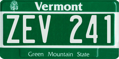 VT license plate ZEV241