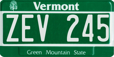 VT license plate ZEV245