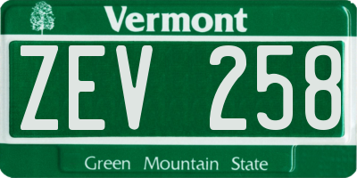 VT license plate ZEV258